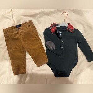 Andy & Evan holiday boy shirt and pants set